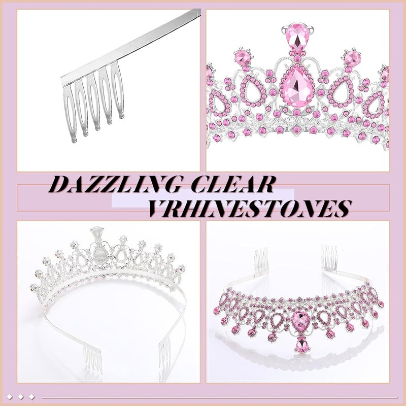 Loetere 12 Pcs Crystal Tiara and Princess Crown with Comb Crown Rhinestone Women Girls Tiara Headpiece Queen Hair Accessories for Birthday Party Wedding Prom Halloween Cosplay Costume - Image 3